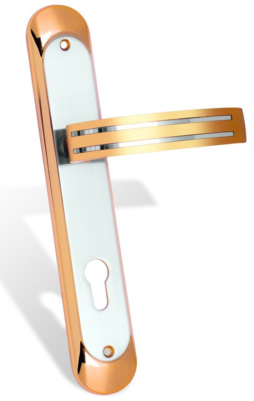 ZAMAK İREM ŞERİTLİ AYNALI KAPI KOLU